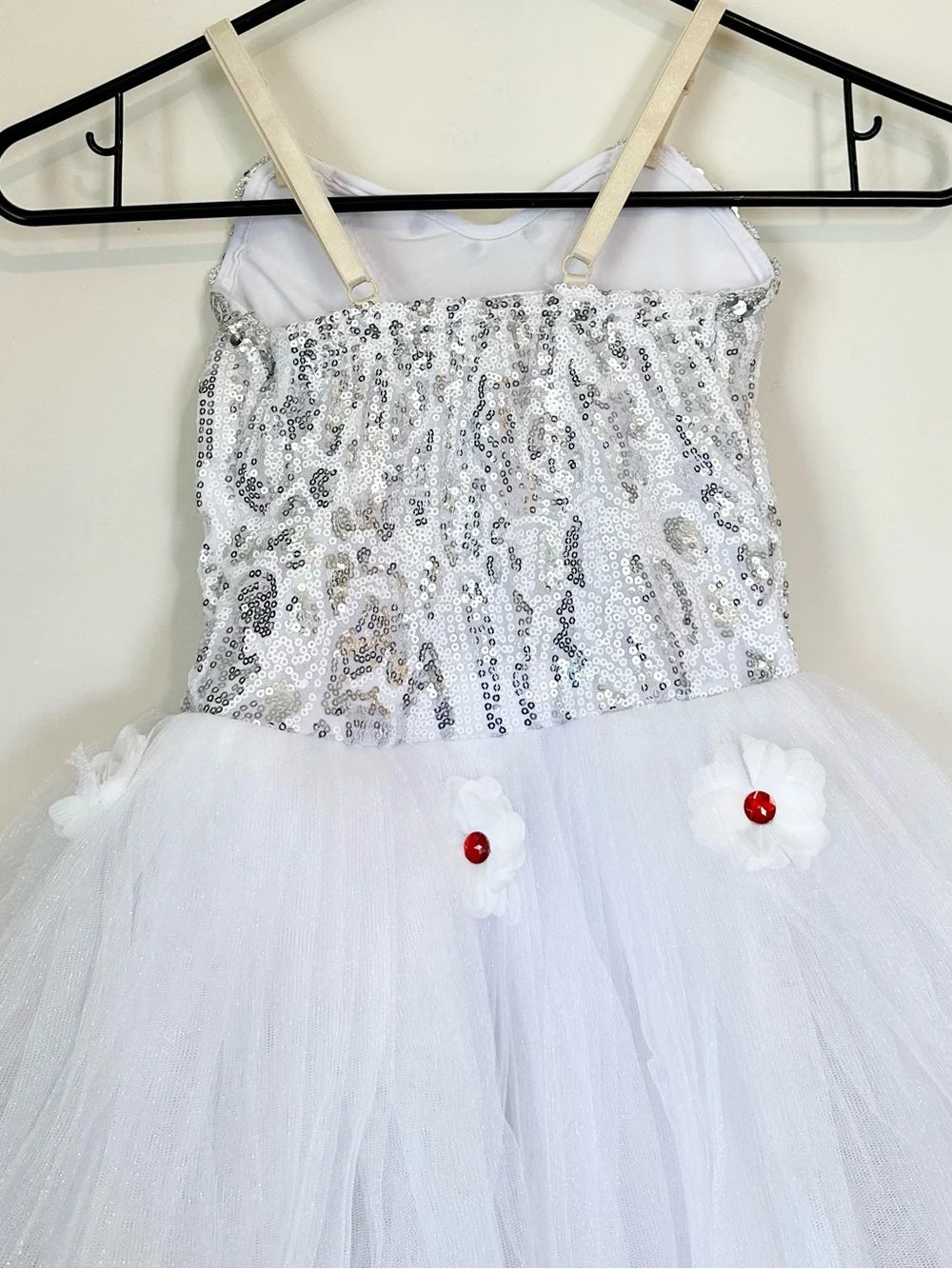 NWT White Sequin Tulle Kids Ballet Dress Ballerina Tutu - Size: 6 / 110 cm
